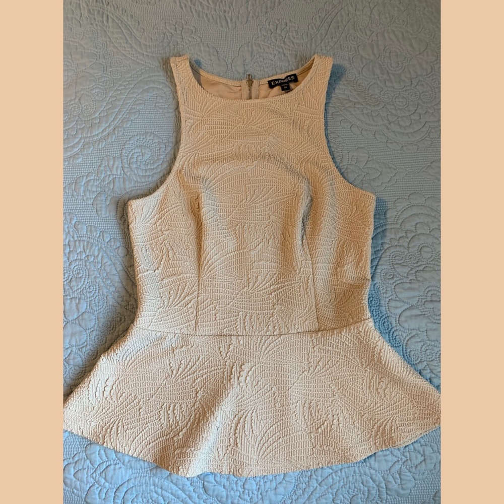 Express | Peplum Cream Tank